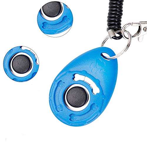 YUEMING 5 Piezas Clicker Adiestramiento Perro,Multicolor Training Clicker con Correa, Clicker Profesional de Entrenamiento con Botón Grande para Perros, Gatos, Caballos