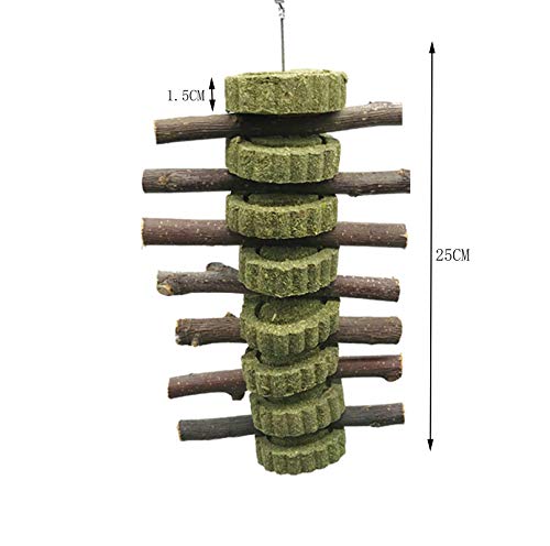 YUEMING Juguetes Masticar Conejos, Juguetes Animales Pequeños, Natural Manzana Palos de Madera Pastel de Hierba, Dientes de Molienda Juguete de Masticar para los Conejos Chinchilla Hámsters Cobayas