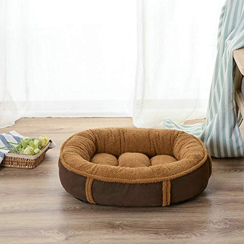 YUXO-Pet Nest Camas de Mascotas Cama del Animal Doméstico del Perro del Sofá Oval Calabaza Nido Cuatro Estaciones Universial For Mascotas Sofá Desmontable Y Lavable Diseño For Perros Gatos Brown Y