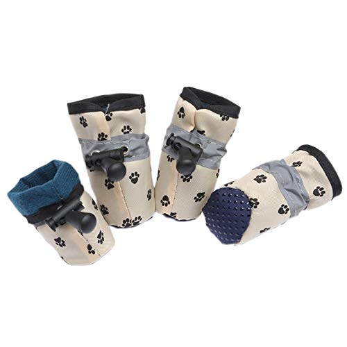 YWSZY Zapatos Perro Zapatos Del Animal Doméstico Del Perrito 4 Zapatos For Perros Cachorros Ajustable Impermeable Reflectante Botas De Lluvia Suministros Gato Del Animal Doméstico Calcetines De Mascot