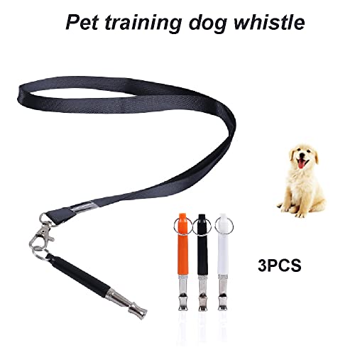 YYUU 3 Piezas Silbato para Entrenamiento Perros, Silbato De Ultrasonidos, Silbato Entrenador, Silbato para Perros con Cordón, para Adiestramiento De Perros y Control De Ladridos (3 Colores)