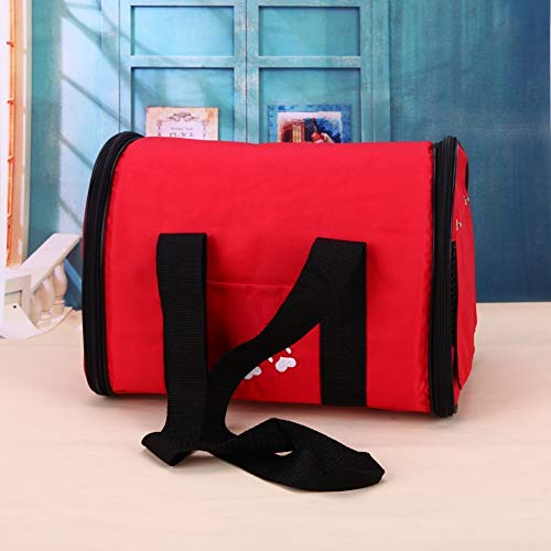 ZALE Bolsa de viaje al aire libre plegable impermeable Oxford, para mascotas, gato, perro, suministros para gato, mochila para llevar al aire libre, Rojo, Large