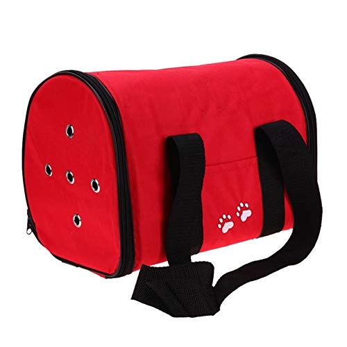 ZALE Bolsa de viaje al aire libre plegable impermeable Oxford, para mascotas, gato, perro, suministros para gato, mochila para llevar al aire libre, Rojo, Large