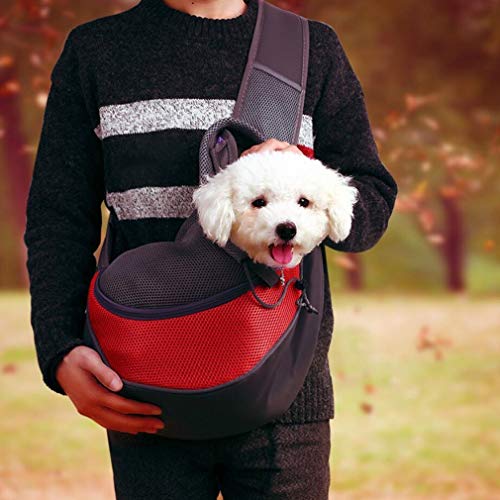 ZALE Bolsa de viaje para mascotas de viaje, portátil, mochila de malla transpirable para mascotas suministros al aire libre, negro, Small