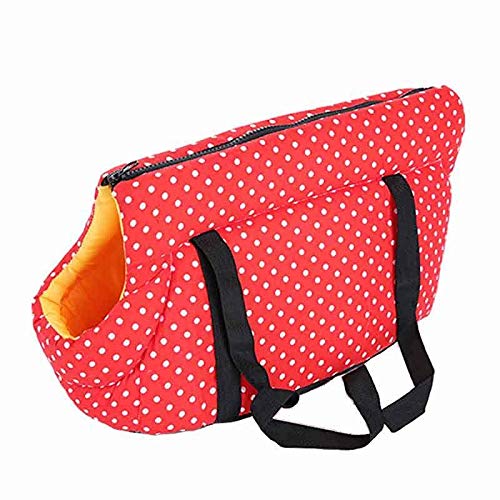 ZALE - Mochila de transporte para perros pequeños, Punto rojo., 40X25X28 CM