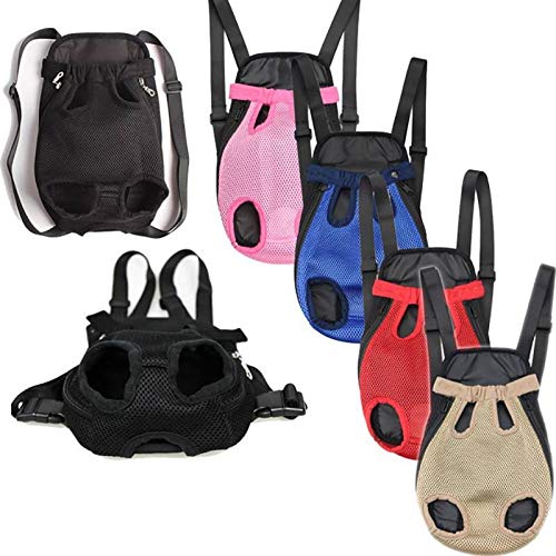 ZALE - Mochila de viaje para mascotas con cinco agujeros para perros al aire libre, negro, Small