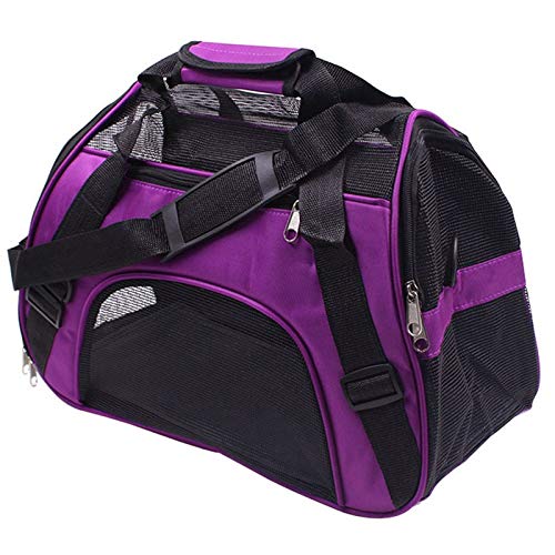 ZALE - Mochila de viaje portátil para perros y gatos, Morado, Small