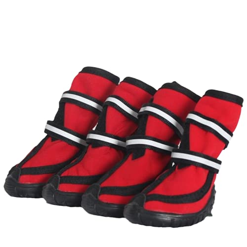 Zapatos antideslizantes antideslizantes impermeables para perros pequeños perros grandes zapato reflectante para perro botas de perro rojo zapatos de perrito para perros de invierno botas de lluvia