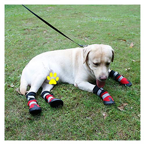 Zapatos para perros 4pcs / set rainshoes perro casero, botas antideslizantes, goma portátiles Zapatos del perro impermeable y caliente, los zapatos de nieve del invierno ( Color : Black , Size : S )