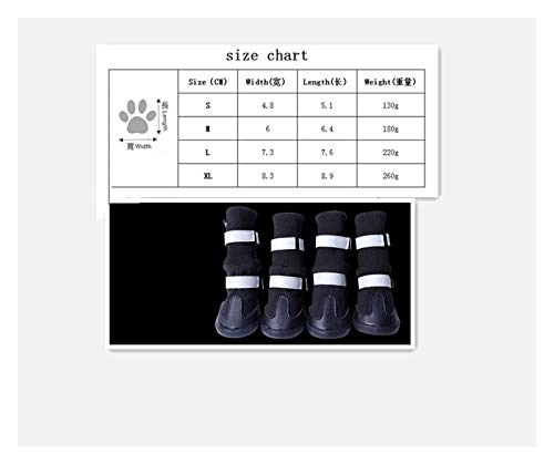 Zapatos para perros 4pcs / set rainshoes perro casero, botas antideslizantes, goma portátiles Zapatos del perro impermeable y caliente, los zapatos de nieve del invierno ( Color : Black , Size : S )