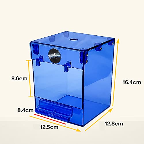 ZDSS Bañera de Pájaros Colgante,para Bañera De Pájaros Caja de Baño de Acrílico Transparente Accesorio para Jaula de Pájaros con Ganchos,diseño de Poste de Soporte,Entrada de Agua Superior