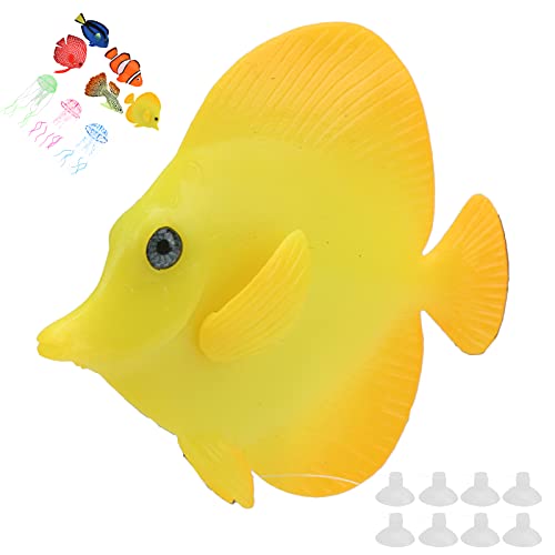 Zerodis 8 Piezas de Peces Brillantes Artificiales, simulación Luminosa, pez Payaso, Guppy, pez Falso, Colorido, Hada, Azul, pez Colgante para pecera, Acuario, decoración hidropónica