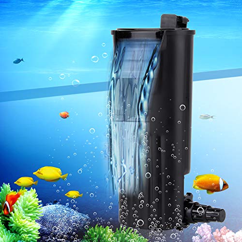 Zerodis Filtro de Acuario, Tanque de Tortuga Cascada Filtro de bajo Nivel de Agua Filtro de Tanque de Peces Ultra silencioso Filtro de energía para Tanque de Peces Acuario