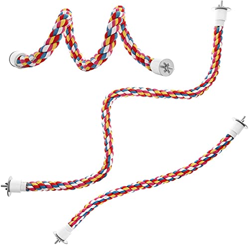 ZffXH Cuerda para pájaros, perca, algodón, cómodo, columpio de loro de pie, juguete para masticar, 105 cm