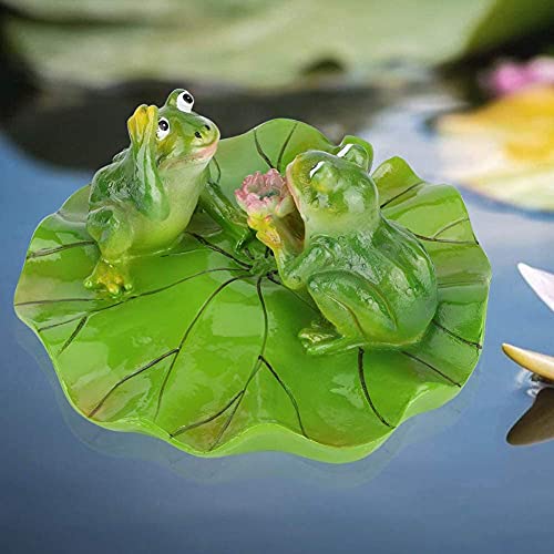 ZFQZKK Rana flotante artificial, plantas artificiales, estanque de adornos de estanque Decoración de loto de rana Ornamento de agua Jardín con bañera de la piscina para estanque de peces Fuente Decora