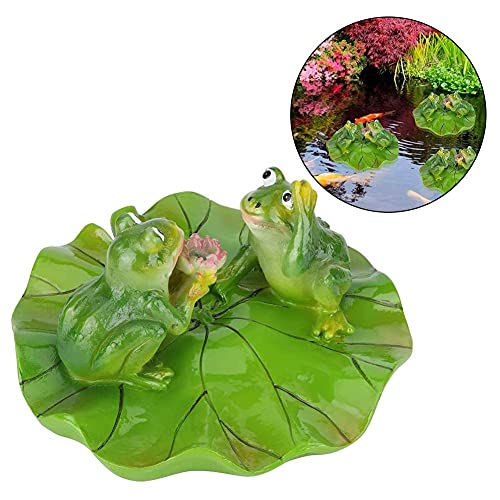 ZFQZKK Rana flotante artificial, plantas artificiales, estanque de adornos de estanque Decoración de loto de rana Ornamento de agua Jardín con bañera de la piscina para estanque de peces Fuente Decora