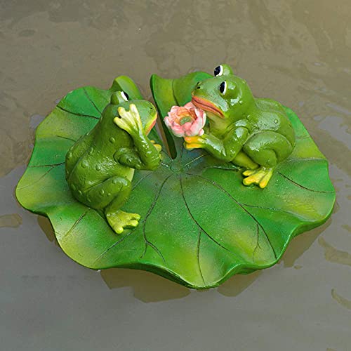 ZFQZKK Rana flotante artificial, plantas artificiales, estanque de adornos de estanque Decoración de loto de rana Ornamento de agua Jardín con bañera de la piscina para estanque de peces Fuente Decora