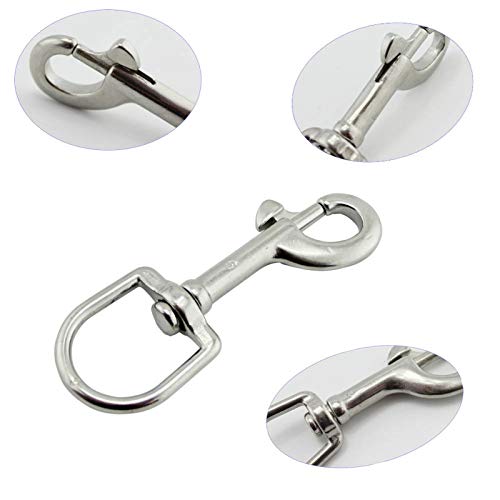 ZHIZI Herramientas multiusos y accesorios 2 dientes de perro de acero inoxidable, giratoria 360 Ganchos, Usado cubos, cubos for piensos de animales domésticos, caballos de granja, los perros doméstico