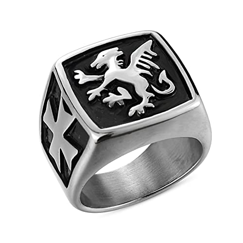 ZHONGPIN Anillos, Anillo de Acero de Titanio, Anillo de Acero de Titanio de Pegaso Animal de Moda Personalizado, antialérgico y no Oxidado, Adecuado para decoración y Regalos, etc.