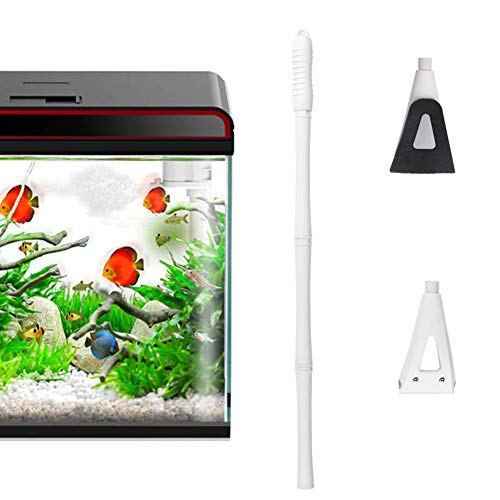 zhppac Limpiador De Cristales Acuarios Accesorios Aspirador de Grava para pecera Vidrio del Acuario de Limpieza Decoraciones y Accesorios para peceras 2-in-1