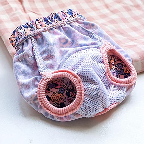 ZNZT Ropa para Perros Pantalones Fisiológicos Transpirables para Perros, Bragas Menstruales para Mascotas con Estampado Bonito para Niñas, Ropa Interior Corta para Perros, Cachorros, Yorkies