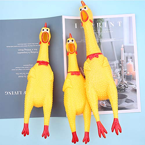 ZoneYan Pollo Gritando, 3 Pcs Pollo Juguete Divertido, Pollo Gritar, Juguete Pollo Amarillo, Pollo Descompresión, Pollo Chirriante para Mascota, Pollo Juguete para Perros, Pollo Squeaky