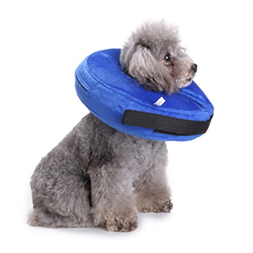 Zunea Collar Hinchable para Perros y Gatos Suave Ajustable y cómodo para la recuperación de Mascotas con Cuello en E para la cirugía y la curación, Evita Que los Perros toquen y se muevan los Gatos M