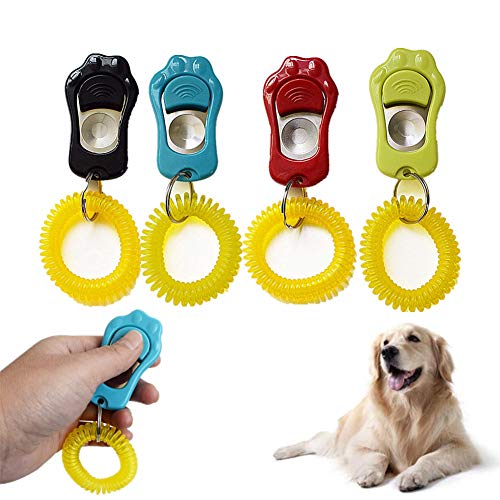 ZUOLUO Cliker Entrenamiento Perro Clicker Perro Adiestramiento Cachorro Clicker Kit de formación Clickers para Entrenamiento de Perros Pet Clicker randomcolor,4pcs