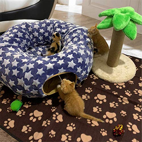 zxz Cat Dog Tunnel Bed, Pet Tube Mat Material Premium Diseño Redondo en Forma de S Forro Suave Pelota Fuzz Diámetro de Almacenamiento fácil 9.8 Pulgadas, para Cachorros caseros al Aire Libre