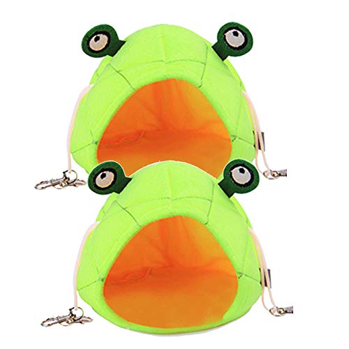 ZYCX123 Mascota Hanging Mini Rana en Forma de hámster Hamaca Cama Caliente Nest Accesorios Animales pequeños Colgantes Cama para Cobayas Conejos Hurones 1PC Verdes