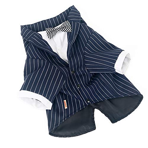 ZYMING Ropa de Perro jerséis Escudo Grande Ropa for Perros Perro Grande Rayas Bowknot Smoking Traje de Boda Ropa for Mascotas en samoye Husky con Capucha (Color : Coat, tamaño : 5XL)